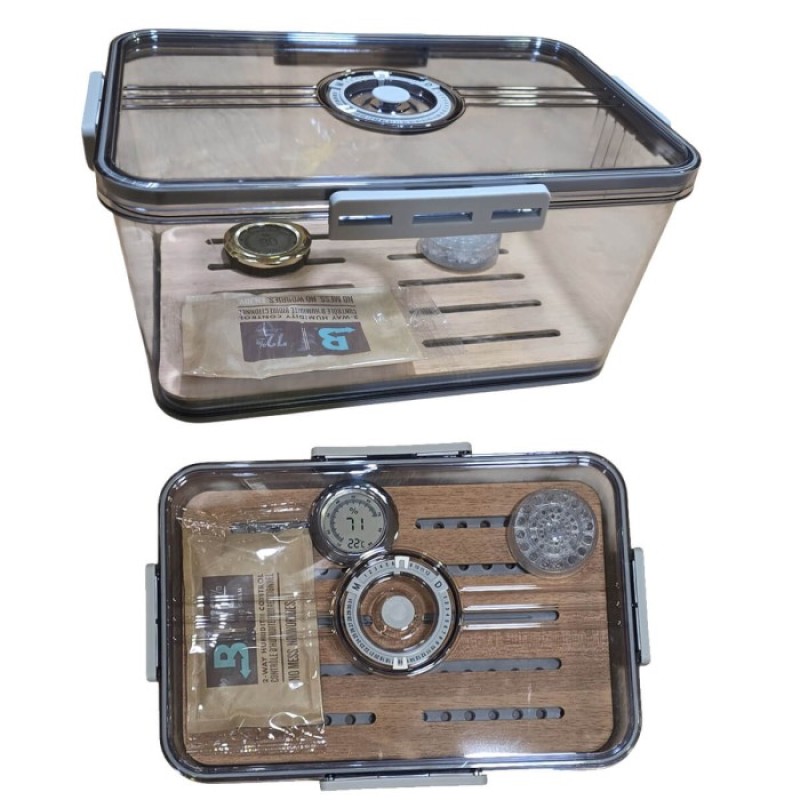 Πλαστικός Αεροστεγής Υγραντήρας 60 Πούρων