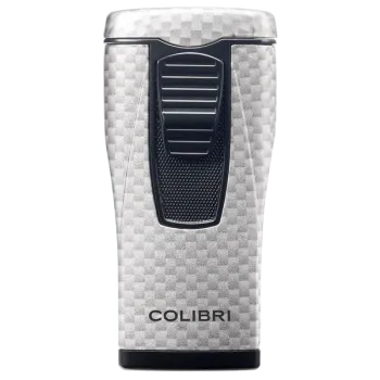 Colibri Monaco Silver Carbon Fiber – Αναπτήρας Πούρων Τριπλής Jet Φλόγας Αγωνιστικής Έμπνευσης