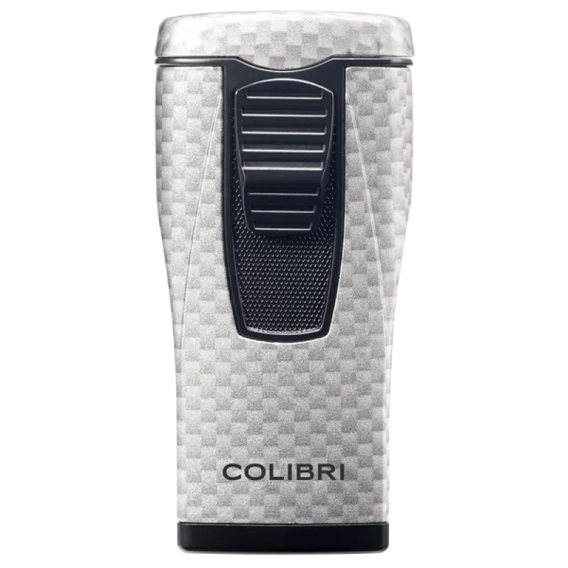 Colibri Monaco Silver Carbon Fiber Αναπτήρας Πούρων Τριπλής Jet Φλόγας